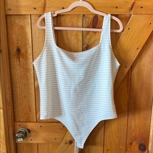 Express Striped White Bodysuit